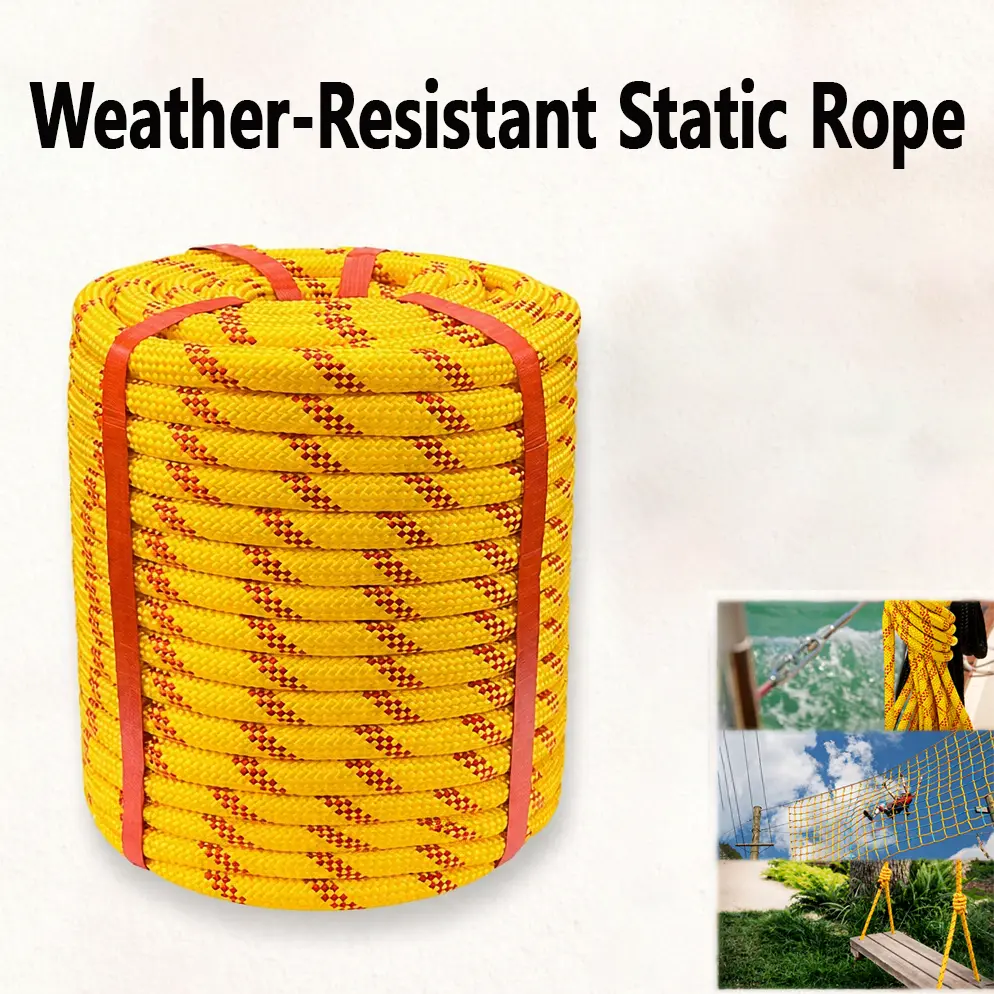 1/2 inch x 100 ft 48-Strand Black Flexible High Tenacity Braided Polyester Arborist Rigging Rope, Rigging Material Rope for Farm Work, Tree Climbing & Outdoor Swinging, Rigging Material Ropes, Flexible Braided Ropes