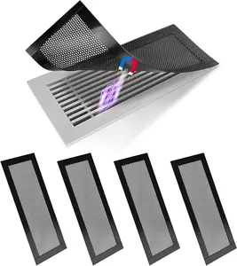 4-Pack Magnetic Floor Vent Covers – 4"x10" PVC Mesh Air Vent Screens for Floor, Wall & Ceiling Registers, Debris Catcher