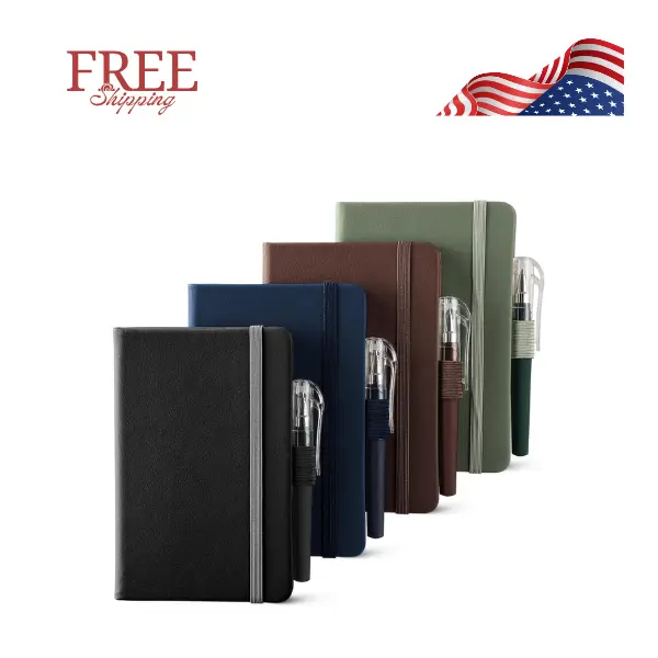 4 Pack Small Notebook Pocket Notebook, A6 Mini Leather Hardcover Journal, 3.7" X 5.7", 416 Pages