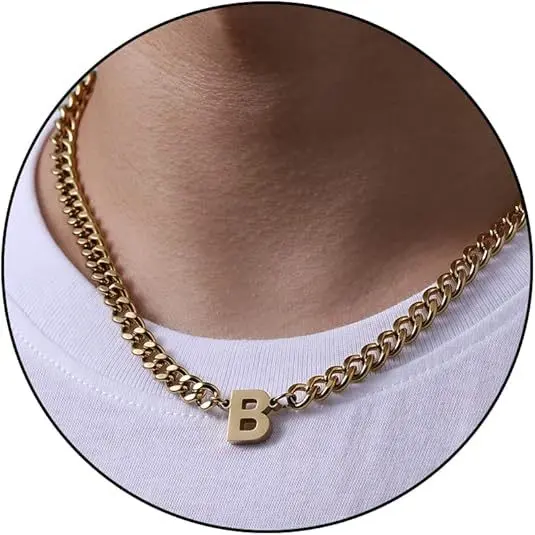 B letter necklace (gold)