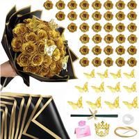 Gold Glitter Roses Bouquet