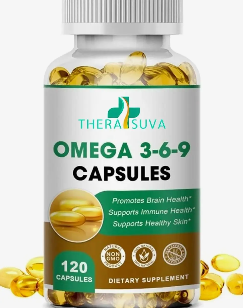 High-Potency Omega 3-6-9, 100% Vegan Sourced Natural Supplement for Heart, Brain and Mobility Health, 2 Month Supply, 120 Softgels