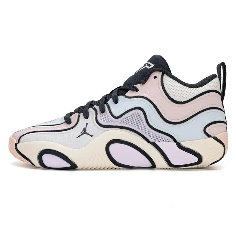 Men's Jordan Tatum 3 PF Low-Top Basketball Shoes - Cushioned, Slip-Resistant, Durable, Comfortable Blue & Pink Hoop Shoes for Outdoor Sports, Trainers, Trainer Shoes