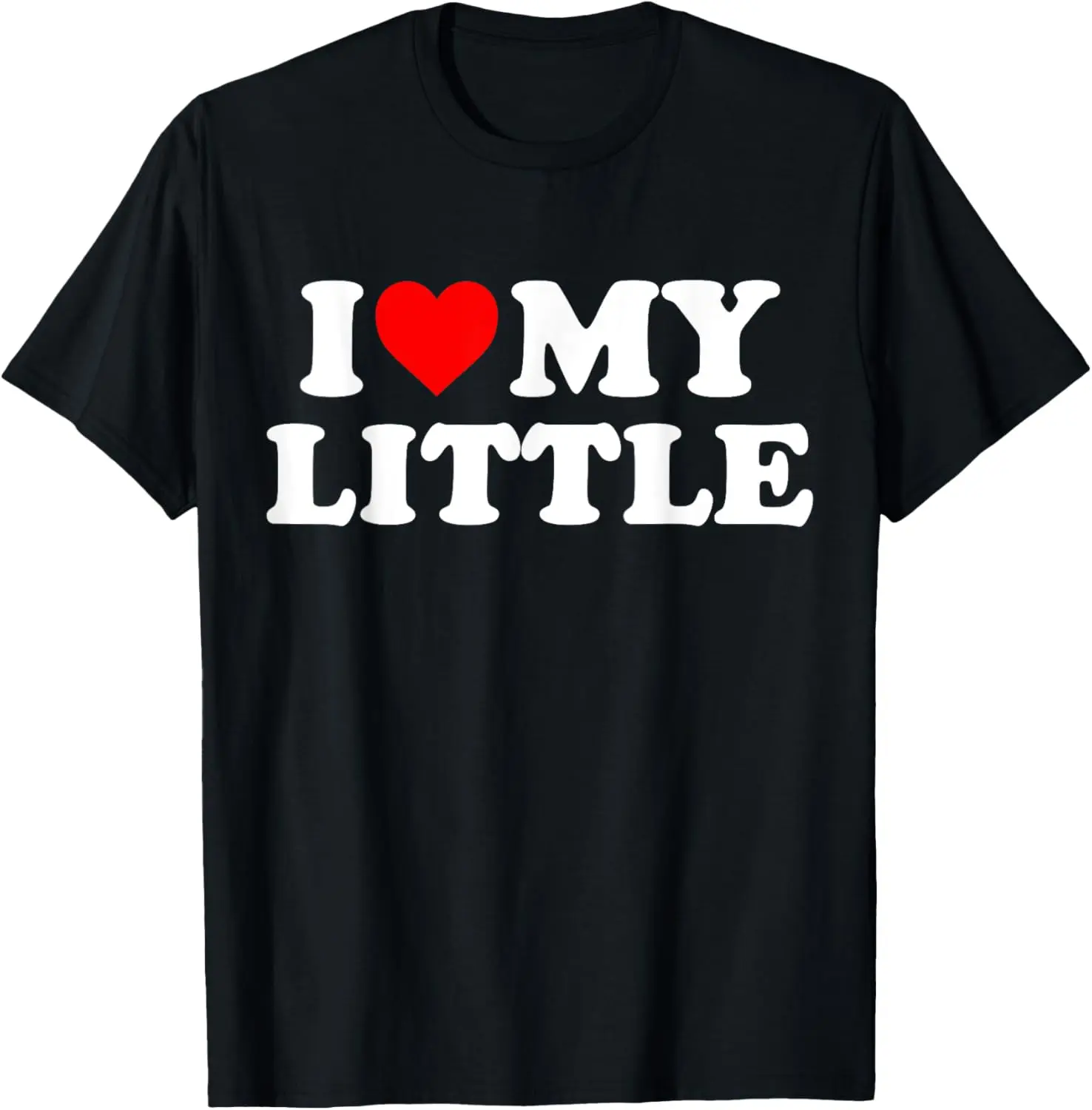 Women's 100% Pure Cotton Short-Sleeve Round Neck T-Shirt - Comfortable Casual Fit, Hawaiian Tropical Style, Heart Motif "I Heart My Little Love" Sorority Design, Beach Outdoors Wear, Cold Wash Compatible