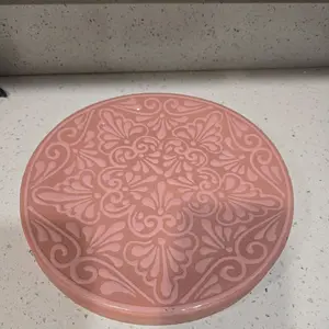 pink talavera plate - 9 in round