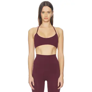 Astoria Halter Sports Bra in Burgundy