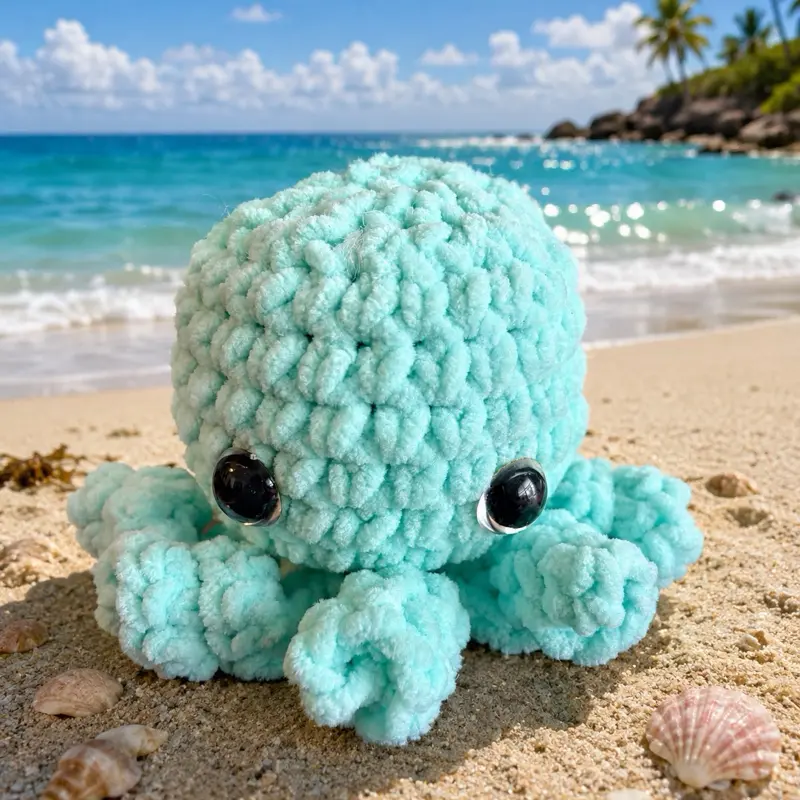 Handmade crocheted octopus