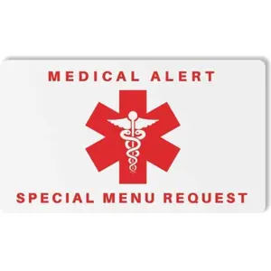 Bariatric Patient Restaurant Special Menu Request Card 2.0