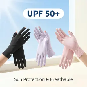 Sports UV Protection Gloves, UPF50+ Cooling Flip Touch Screen Breathable Sun Sleeves for Driving, Cycling