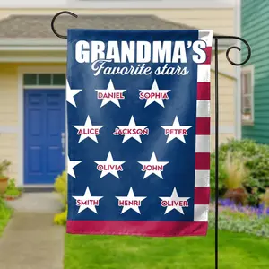 Grandma Garden Flag,American Flag Stars Grandkids Garden Flag,Mom Nana Banner Name Personalized July 4Th Garden Flag,Mothers Day Gift Ogs227 45803 342