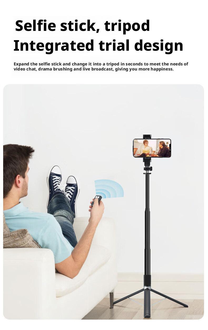 2026 6-in-1 Selfie Tripod w/Dual Fill Lights & Wireless Remote | Portable Adjustable Phone Stand | Detachable 360° Compact Travel Tripod