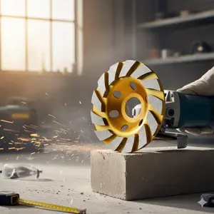 4 Inch Diamond Turbo Grinding Wheel, 12-Segment Heavy-Duty Angle Grinder Disc, High Precision Cup Wheel, Quick Change Adapter, Durable Diamond Disc for Metal, Granite, Marble Polishing, Efficient Grinding Tool