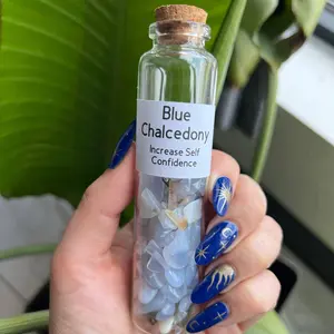 Blue Chalcedony Chip Jar