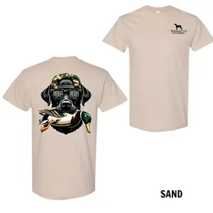 Straight Up Southern Duck Dog T-Shirt , Black Hunting Lab Graphic , Camo Hat Design , Outdoor Sports Tee , Casual Fit , Trendy Shirt