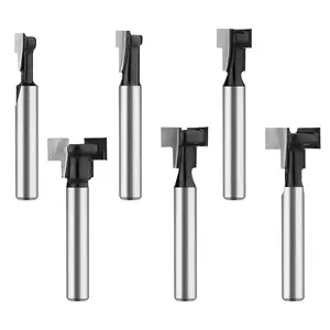 Keyhole Milling Cutter Set 1/ 4inch Shank, 6 Pieces T-Slot Milling Cutter, Suitable for 1/4, 5/16, 3/8, 9/16, 1/2, 5/ 8inch Blade Diameter