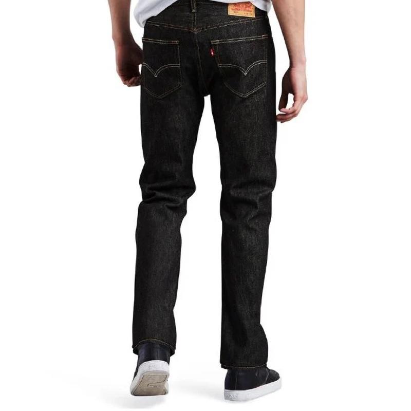 LEVI'S Men's Levis 501 Original Shrink-To-Fit Jeans Rigid Black 501-2226 Rigid Silver 501-1403 Rigid Dark 501-0000 Hip Hop Original Denim Jeans