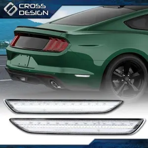 CROSSDESIGN Fit For 2015-2023 Mustang Rear White LED Side Marker Light Bumper Reflector Lamp