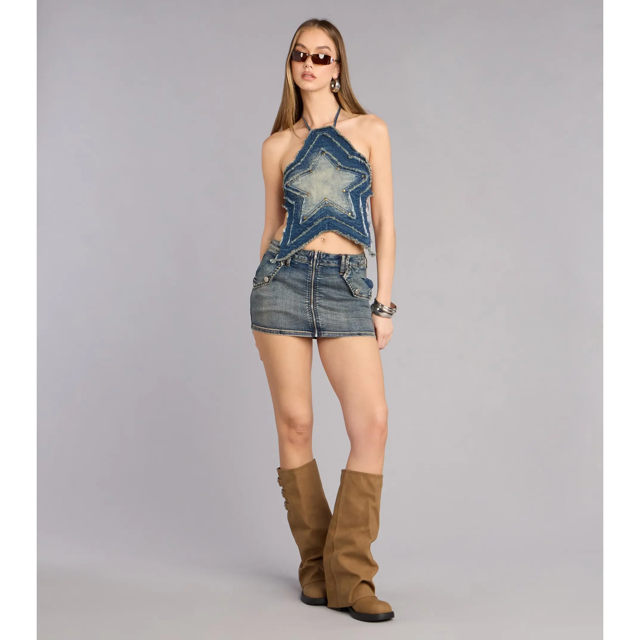 Cool And Confident Denim Mini Skort Cool And Confident Denim Mini Skort