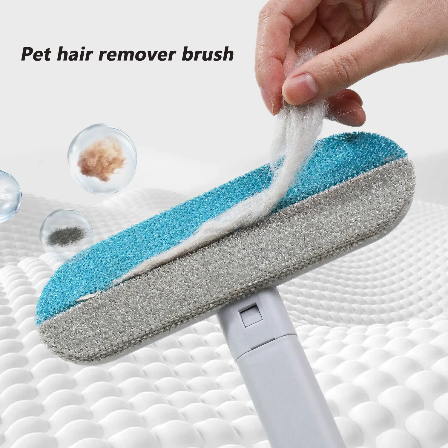 4 in 1 Pet Hair Removal Tool, Carpet Rake Brush for Pet Hair Removal, Cat Dog Hair Broom Lint Remover Scraper for Carpet Rugs Bed Couch Curtains Groom