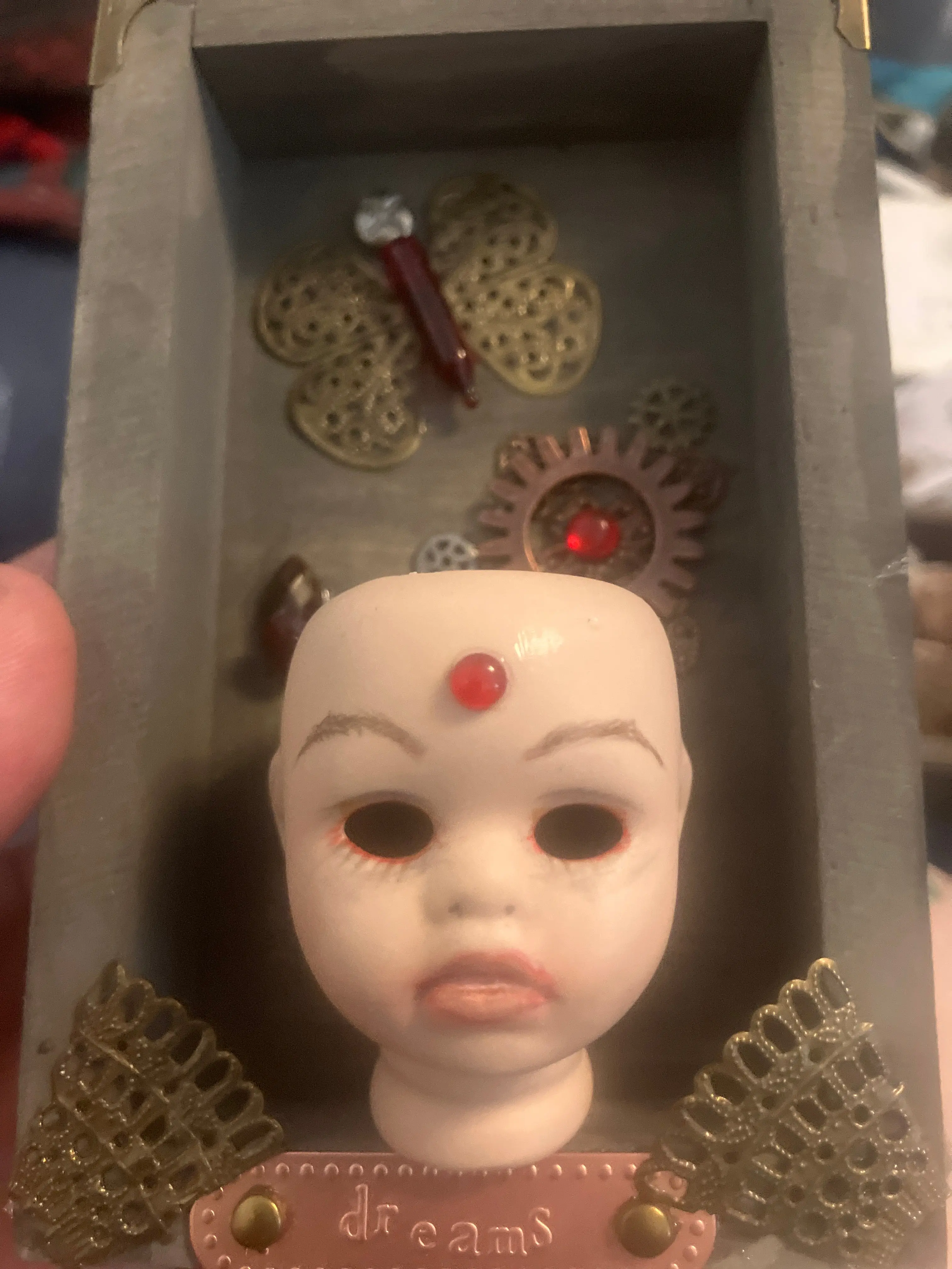 Porcelain Doll Head Reliquary Box