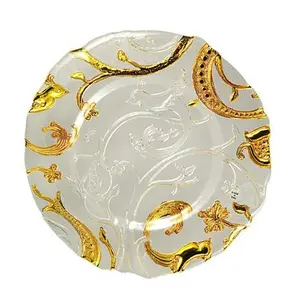 10 Strawberry Street Clear and Goldtone Glass Chargers - Set of 4