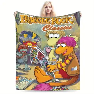 Fraggle Rock cartoon theme print blanket, universal for all seasons, suitable for bed, sofa, travel, ideal choice for birthday gifts