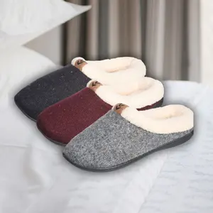 Roxoni Women's Sweater Knit Fleece Lined Clog Slippers Warm House Shoe