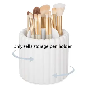 PrimPick 360 Rotating Makeup Brush Holder 7 Slots Make Up Brush Organizer Removable Spinning Cosmetic Brushes Storage Pen Holder Makeup Tool Organizer for Vanity, Dresser, Desk