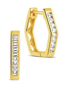 Dani CZ Geometric Micro Hoop Earrings