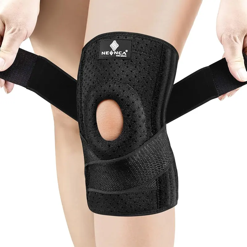 NEENCA Patellar Knee Brace - Elastic Knee Brace Sports Sleeves & Support with Breathable Sleeve, Adjustable Customizable Fit, Patella Gel Pad, Side Spring Stabilizers for Arthritis, Meniscus Tear Relief, Hand Wash Only