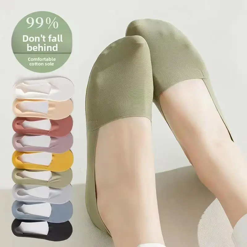 5/10 Pairs Women's Premium No-Show Socks - Ultra Comfortable Breathable Invisible Short Socks with Soft Cushion Pad, Anti-Slip, Lady, Essential, Low Cut