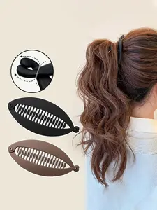 Minimalist Matte Finish Fish Clip for High Ponytail, Stylish Solid Color Banana Hair Clip with Non-Slip Grip, Perfect for Thin Hair and Easy Styling