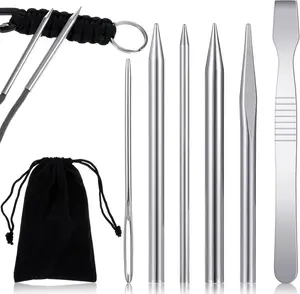 [FLASH SALE] 6Pcs Paracord Accessories - Paracord Tools, Jig, Needle, Lacing, Stitching for Leather Work