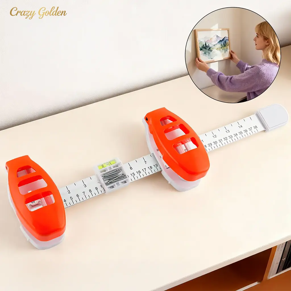 Professional Picture Hanging Tool with Level, Ruler - Hangable, Precise, Easy-to-Use Multifunctional Kit for Home Wall Decor Frame Alignment, Default Indoor Recreation Equipment