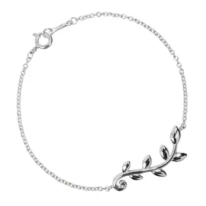 Pre-owned Tiffany & Co. Sterling Silver 925 (Ag925) Small Leather Goods Tiffany & Co Olive Leaf Silver Bracelet