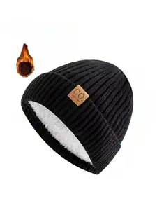 Unisex Ombre Print Beanie Hat, Casual Windproof Warm Knitted for Fall & Winter, Fashion Accessories for Both Men & Women, Knitting Beanie