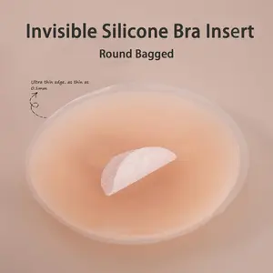 Seamless Invisible Silicone Breast Pads, Reusable Anti-See-Through Stickers for Wedding Dress, Camisole, Thickened Design for Small Bust