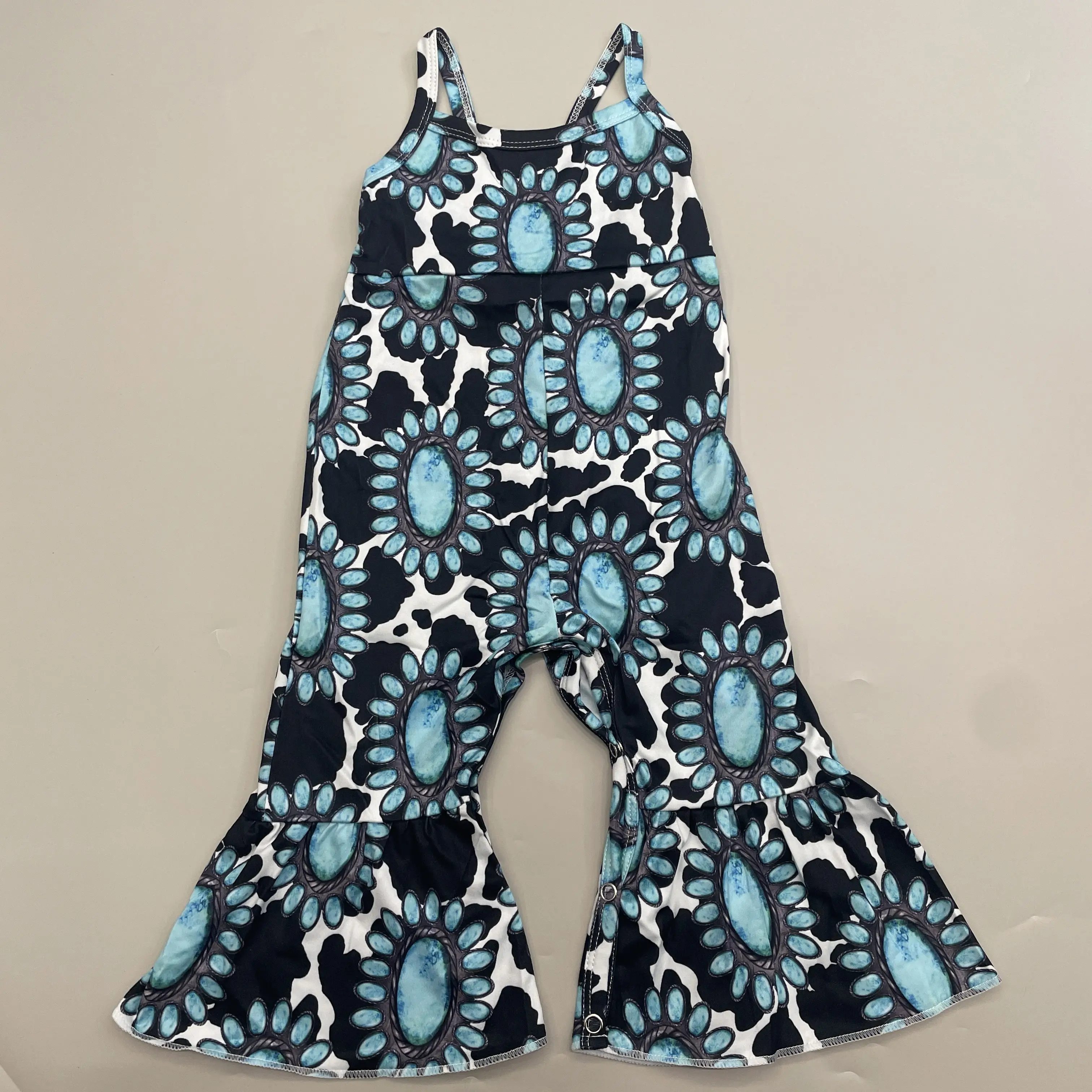 Girl Summer Turquoise Jumpsuit Summer Overalls Girl Summer Clothing Western Clothes
