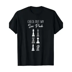 Men's Chess Print Short Sleeve Round Neck T-Shirt - Soft Cotton Blend Stretch Top, Machine Washable - Ideal for Casual Attire, Streetwear