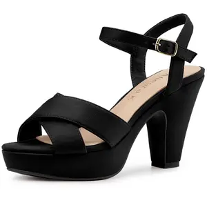 BLISSFUL STEP Platform Chunky Heel Slingback Sandals