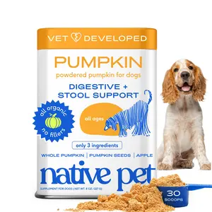 Organic Pumpkin Powder for Dogs - USDA Organic Food Topper for Digestive Health, Firm Stools & Gut Support, Rich in Fiber, 30 Scoops. Vet recommended.