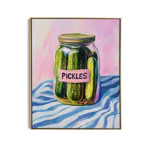 Pickles Jar Art Print, Fun Food Poster, Colorful Kitchen Art, Pickle Lovers, Kitchen Wall Art, Food Art Print, Pickles - Frame NOT Included POSTER