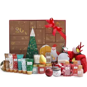 Christmas Advent Calendar 24 Days of Bath and Body Care Beauty Skincare Advent Calendar 24PCS Countdown Christmas Gifts for Women Aqua Scented Lotions Soap Set