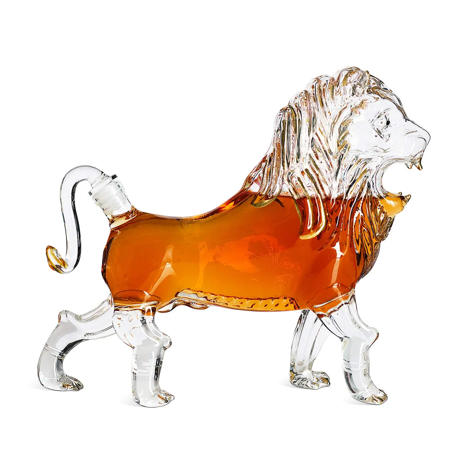 Lion Animal Whiskey and Wine Decanter, The Wine Savant - Stunning 500ml Glass Decanter Featuring a Majestic Lion Profile, Perfect for Whiskey, Wine, Scotch, Liquor - Elegant Barware Gift Any Occasion