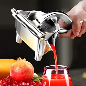Hand Juicer Squeezer - Aluminum Manual Press Juicer with Ergonomic Grip for Efficient Juice Extraction of Pomegranates apple Citrus & More, Durable Compact Easy to Use & Clean Manual Citrus Juicer kitchen goodies fruit Sturdy