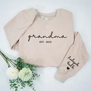 Custom Grandma Sweatshirt With Grandkids Names On Sleeve, Personalized Granny  Sweatshirt, Grandma Outfit, Gigi Mimi Clothing, Mothers Day Gifts