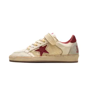 BALL STAR WITH STRAP NAPPA AND PVC UPPER SUEDE STAR SPUR AND HEEL "WHITE ICE RED PVC" GMF00554.F005681.11474