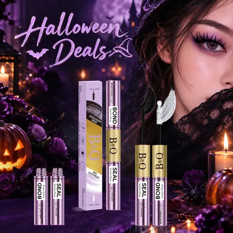 【Upgrated Bond & Seal 】B&Q ONE WEEK Lash Glue,NEW Latex-free Gentle Formula,Stronghold Long Lasting Wear for DIY Lashes, Makeup Cosmetic Black White Glue,Removable No Residue #familyfun #Halloween