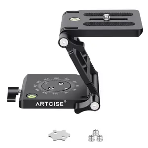 ARTCISE ZH10 Z Flex Tilt Tripod Head - Flexible Angle Pan & Tilt Head/Universal Multiway Camera Tripod Connecting to Monopod Slider Rail Stabilizer Gimbal|Compact Folding Z Bracket Mount Fits Most DSLR Camera