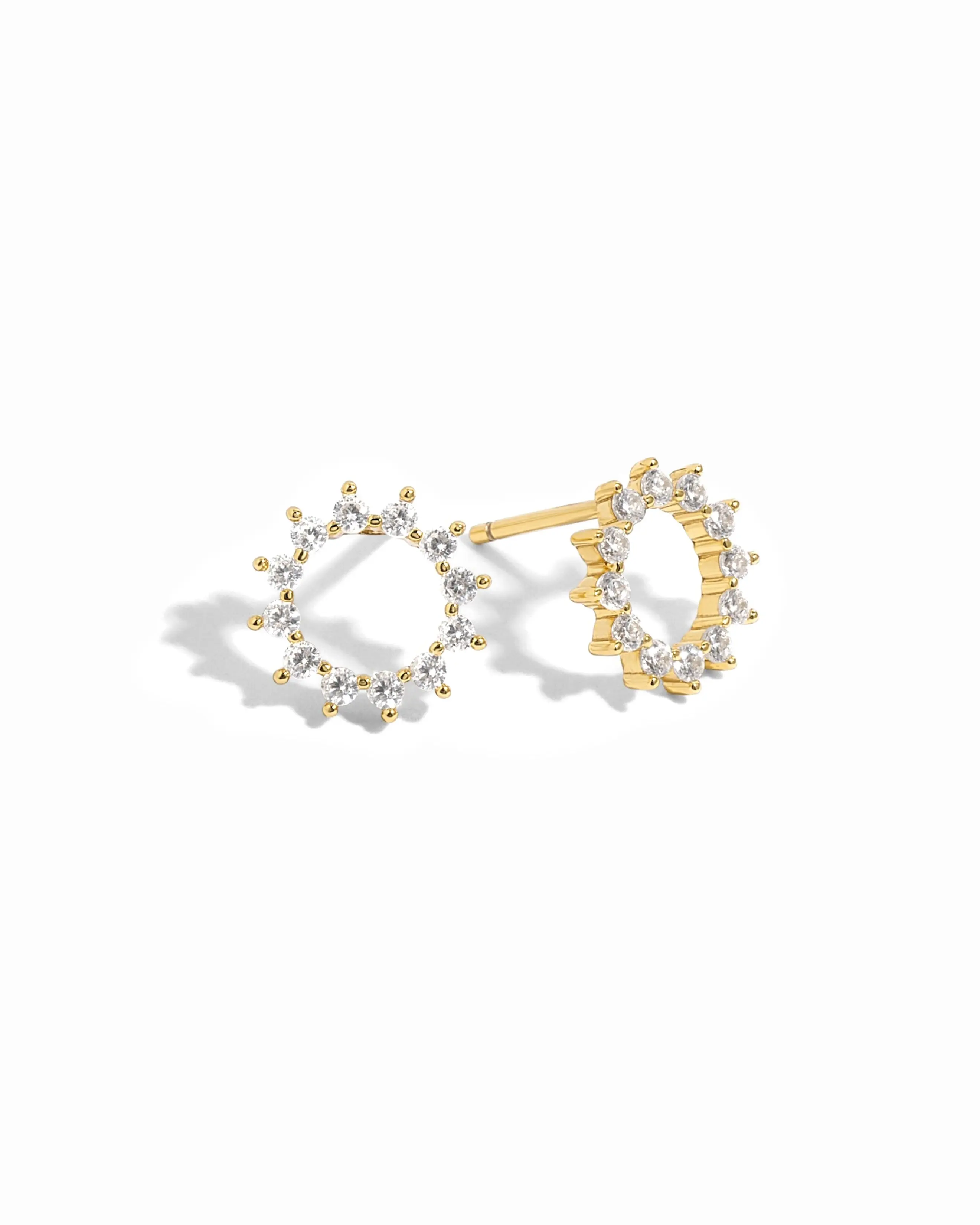 Sami Jewels Sunburst Stud Earrings for Women, 925 Sterling Silver Plated with 14k Gold, Sold as a Pair, Hypoallergenic and Nickel-free, Ideal for Everyday Wear, CZstuds, Fashionable Earring, Delicate Earrings,